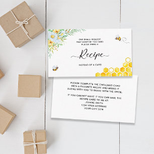 Honey Bee Recipe Request Enclosure Card