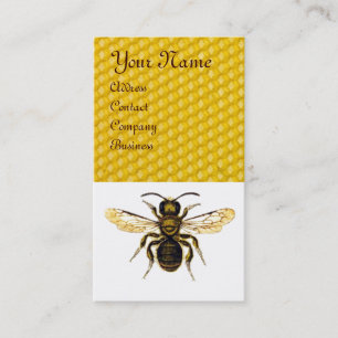 HONEY BEE RED BEEKEEPER BROWN WAX SEAL MONOGRAM BUSINESS CARD