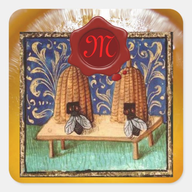 HONEY BEE, RED WAX SEAL MONOGRAM (Front)