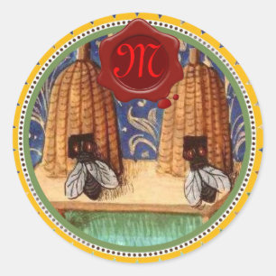 HONEY BEE, RED WAX SEAL MONOGRAM