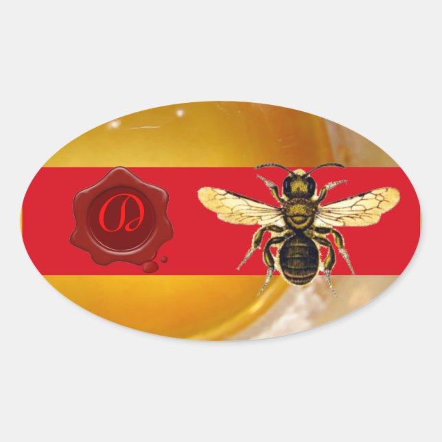 HONEY BEE RED WAX SEAL MONOGRAM ,BEEKEEPER (Front)