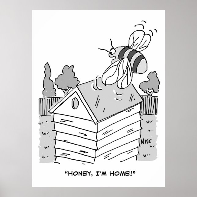 Honey Bee Returns to its Beehive Poster (Front)