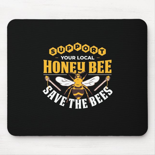 Honey Bee Save The Bees Mouse Mat (Front)