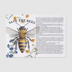 Honey Bee Save the Bees Tips Decoupage Tissue Paper