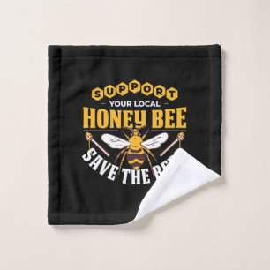 Honey Bee Save The Bees Wash Cloth