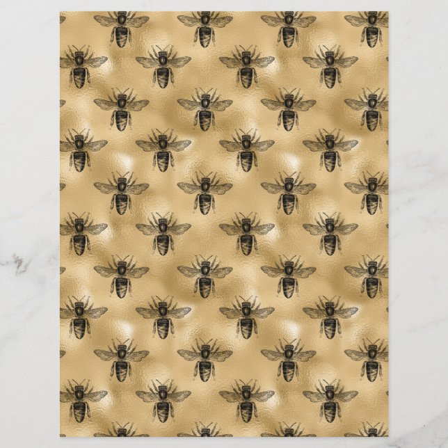 Honey Bee Scrapbook Paper Sheet (Front)