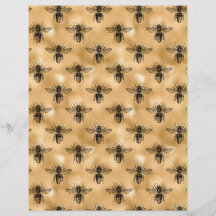 Honey Bee Scrapbook Paper Sheet