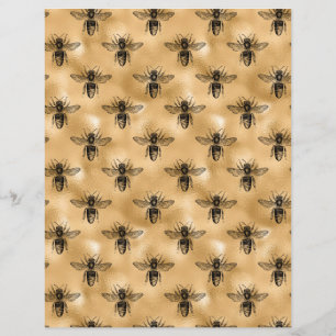 Honey Bee Scrapbook Paper Sheet