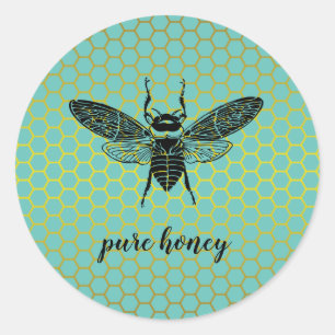 Honey Bee Seller Apiarist Gold Vintage Classic Round Sticker