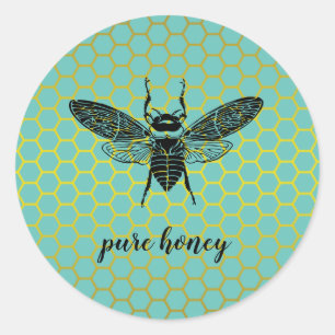 Honey Bee Seller Apiarist Gold Vintage Classic Round Sticker