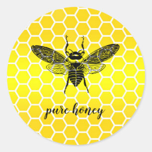 Honey Bee Seller Apiarist Gold Vintage Classic Round Sticker