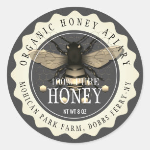 Honey Bee Seller Apiarist  Vintage Black  Classic Classic Round Sticker
