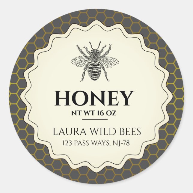 Honey Bee Seller Apiarist  Vintage Classic Round Sticker (Front)