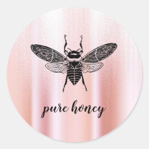 Honey Bee Seller Apiarist  Vintage Rose Gold Classic Round Sticker