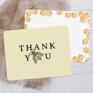 Honey Bee Simple Baby Shower Thank You Card   Mini