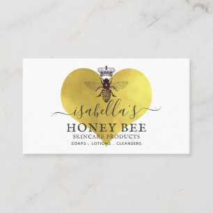Honey Bee Skincare Gold Foil On White Business Card