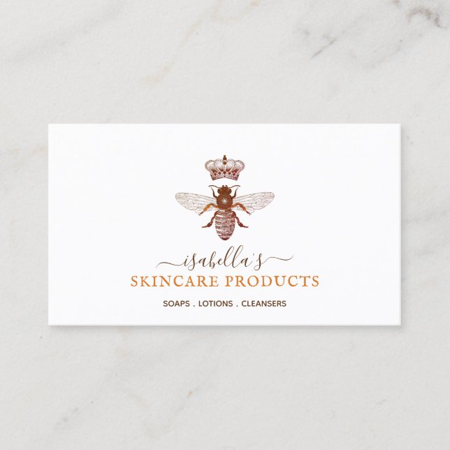 Honey Bee Skincare Products Business Card (Front)