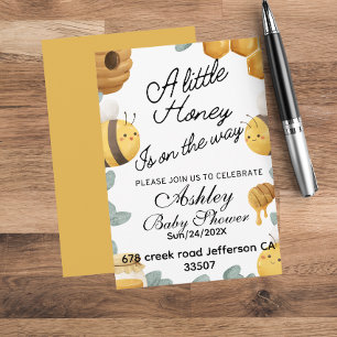 Honey bee Summer Baby Shower Themes  Invitation