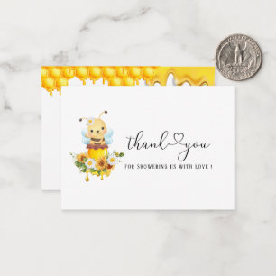 Honey Bee Sweet Yellow Floral Sunflower Watercolor Card