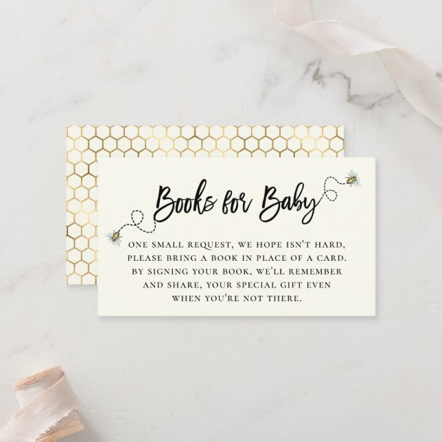 Honey Bee Theme Book Request Enclosure Card (Front/Back In Situ)