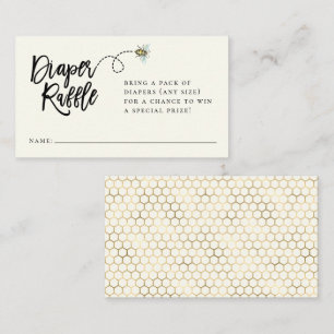 Honey Bee Theme Diaper Raffle Enclosure Card