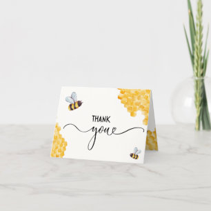 Honey Bee Theme Folded Thank You Card