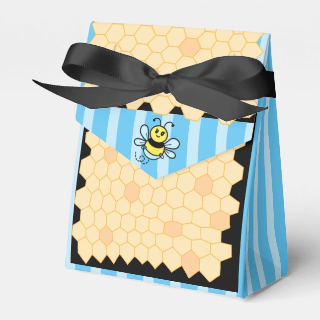 Honey Bee Themed Baby Shower  Favour Box (Front Side)