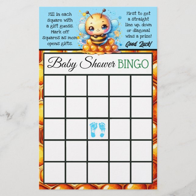 Honey bee Themed Bingo and Who Knows Mummy Best Flyer (Front)