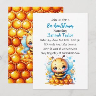 Honey bee themed Boy's Baby Shower  Invitation