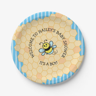 Honey Bee Themed Boy's Baby Shower Paper Plate