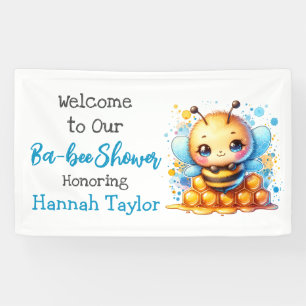 Honey bee themed Boy's Baby Shower Welcome Banner