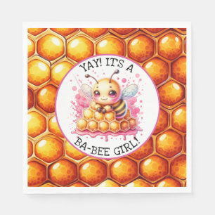 Honey bee themed Girl's Baby Shower Napkin
