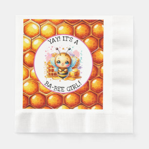 Honey bee themed Girl's Baby Shower  Napkin