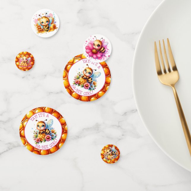 Honey bee themed Girls Baby Shower Personalised Confetti (Group)