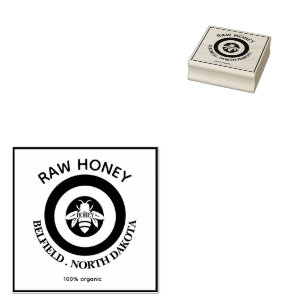 Honey Bee Vintage Family Name & Return Address Rubber Stamp