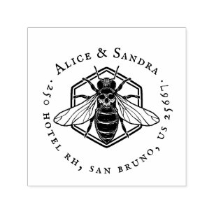 Honey Bee   Vintage Family Name &  Self-inking Sta Self-inking Stamp