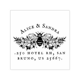 Honey Bee   Vintage Family Name &  Self-inking Sta Stamp