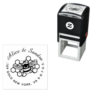 Honey Bee Vintage Family Name & Self-inking Stamp
