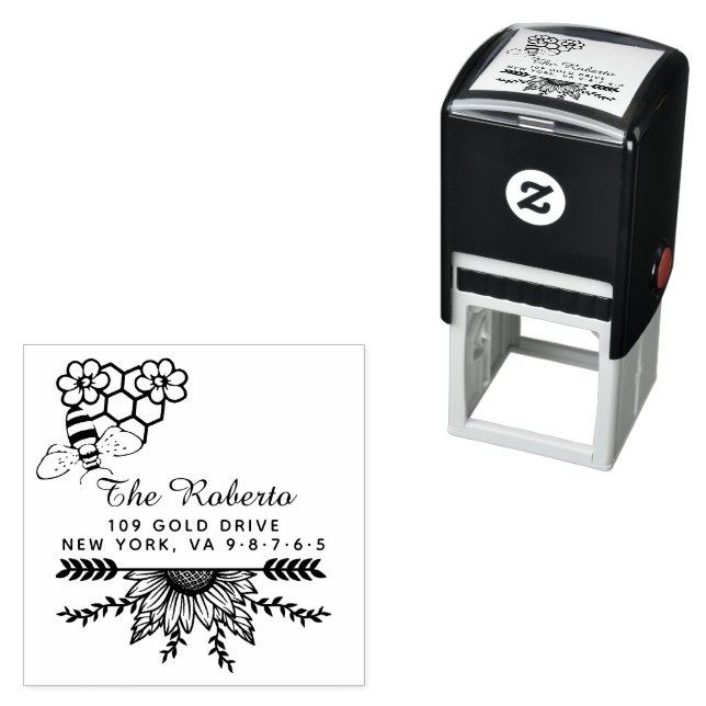 Honey Bee | Vintage Family Name &  Self-inking Stamp (In Situ)