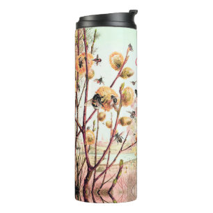 Honey bee vintage illustration thermal tumbler