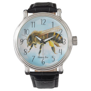 Honey Bee Watercolor Painting Watch