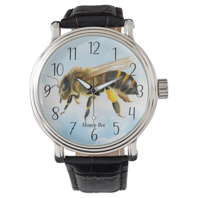 Honey Bee Watercolor Painting Watch (Front)