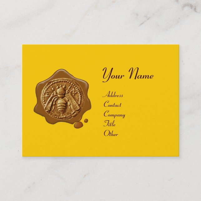 HONEY BEE WAX SEAL ,BEEKEEPER APIARIST BUSINESS CARD (Front)