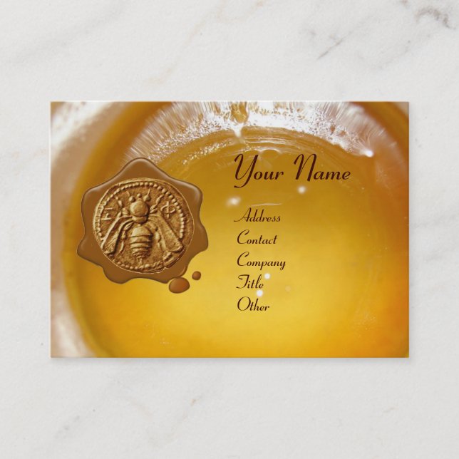 HONEY BEE WAX SEAL ,BEEKEEPER APIARIST BUSINESS CARD (Front)