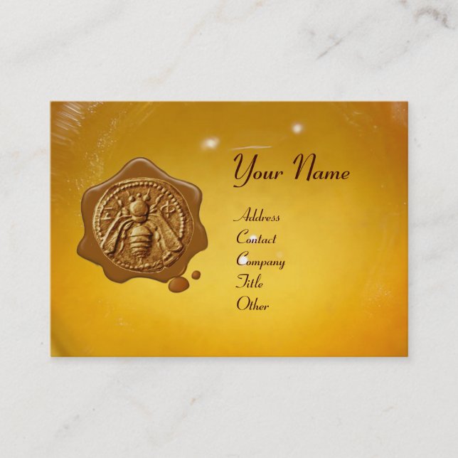 HONEY BEE WAX SEAL ,BEEKEEPER APIARY BUSINESS CARD (Front)