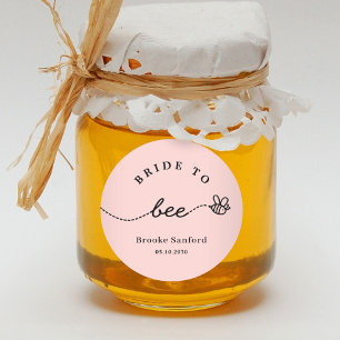 Honey Bee Wedding Bridal Baby Shower Favour Sticke Classic Round Sticker