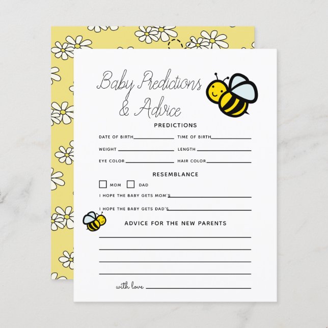 Honey Bee White Baby Predictions & Advice (Front/Back)