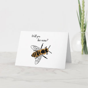 Honey Bee Will You Bee Mine Valentine Card