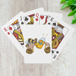 Honey Bee with Baskets Fun Busy Bee Illustration  Playing Cards