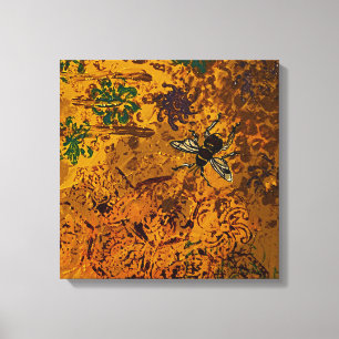 Honey Bee Wrapped Canvas Print